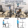 Height Adjustable Standing Desk with Power Outlets, 39" Manual Stand