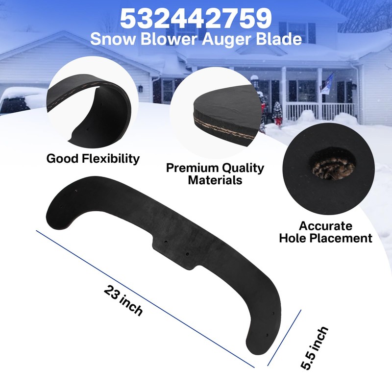 showingo 532442759 Snow Blower Auger Blade Set (2 Pack) -Rubber