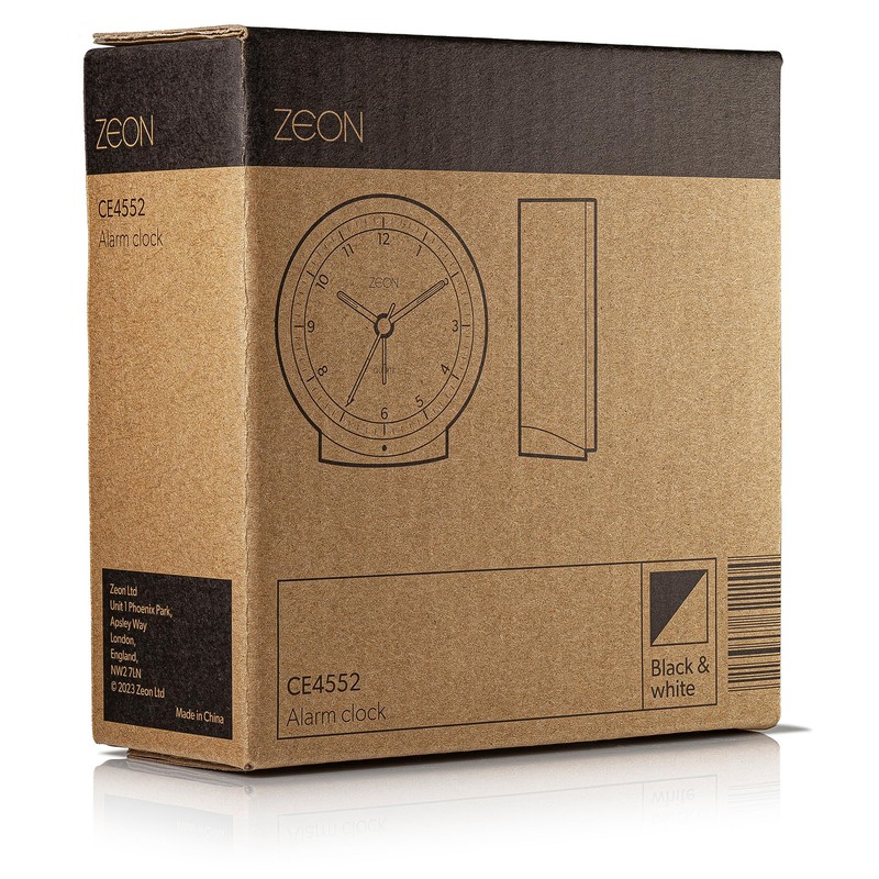 ZEON Round Analogue Alarm Clock with Light and Snooze Function,