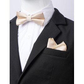 mintgreen Bow Tie Handkerchief for Children Boys Paisley Bow Tie Tied and Adjustable Length, khaki
