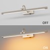 Aipsun 23.6" Brushed Nickel Picture Lights for Wall Rechargeable,12000mAh LED