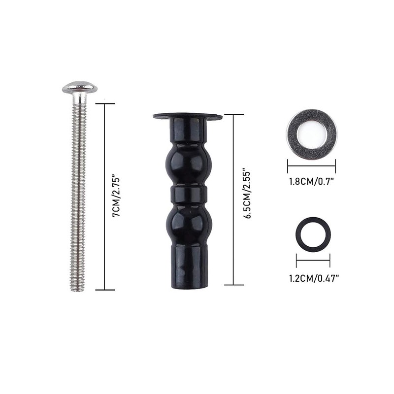 2 Pack Universal Toilet Seat Hinge Bolt Screw Blind Hole