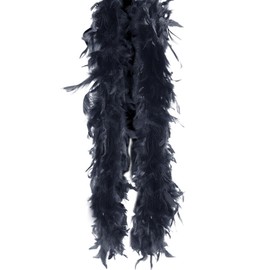 Feather Boa Christmas Boa, 200 cm Fluffy Feather Boa Feather Scarf Fancy Dress Plain Fluffy Garland for Women Children Carnival Fancy Dress Stole Costume Wedding Decoration, Home Decoration, Black