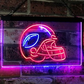 American Football Sport Man Cave Dual Color LED Neon Sign Red & Blue 12" x 8.5" st6s32-i2902-rb