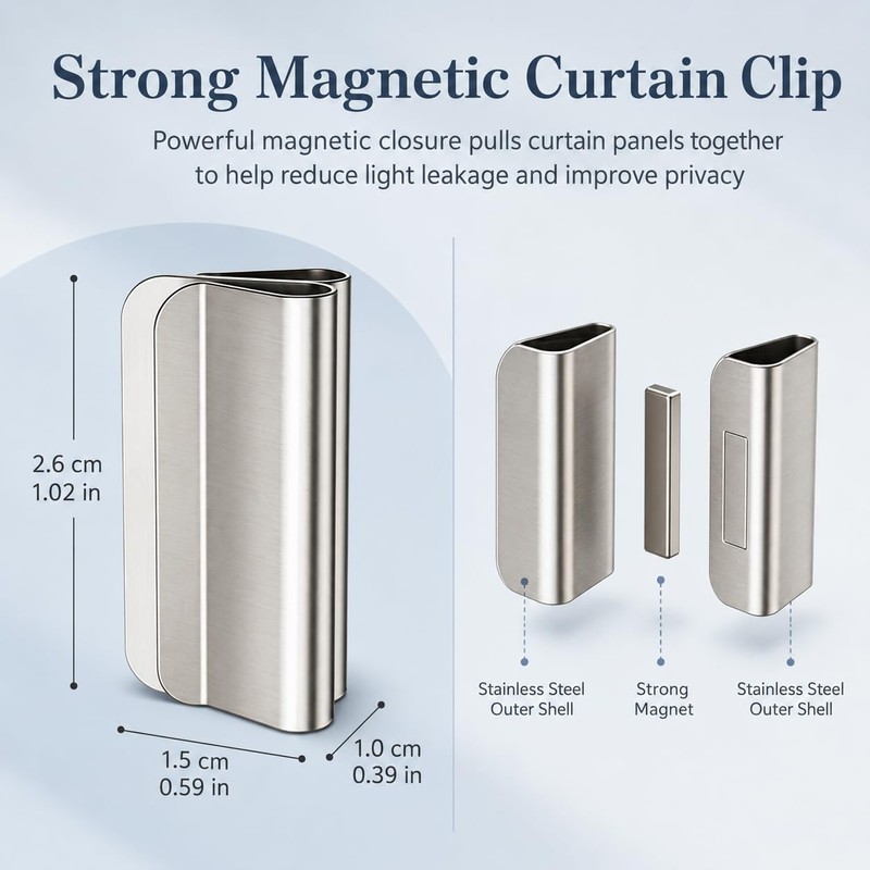 10pcs Curtain Clips, Magnetic Curtain Clips for Indoor, Outdoor, Bedroom