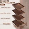 Lallisa 4 Pcs Large Wooden Serving Tray Decorative 15.75 x