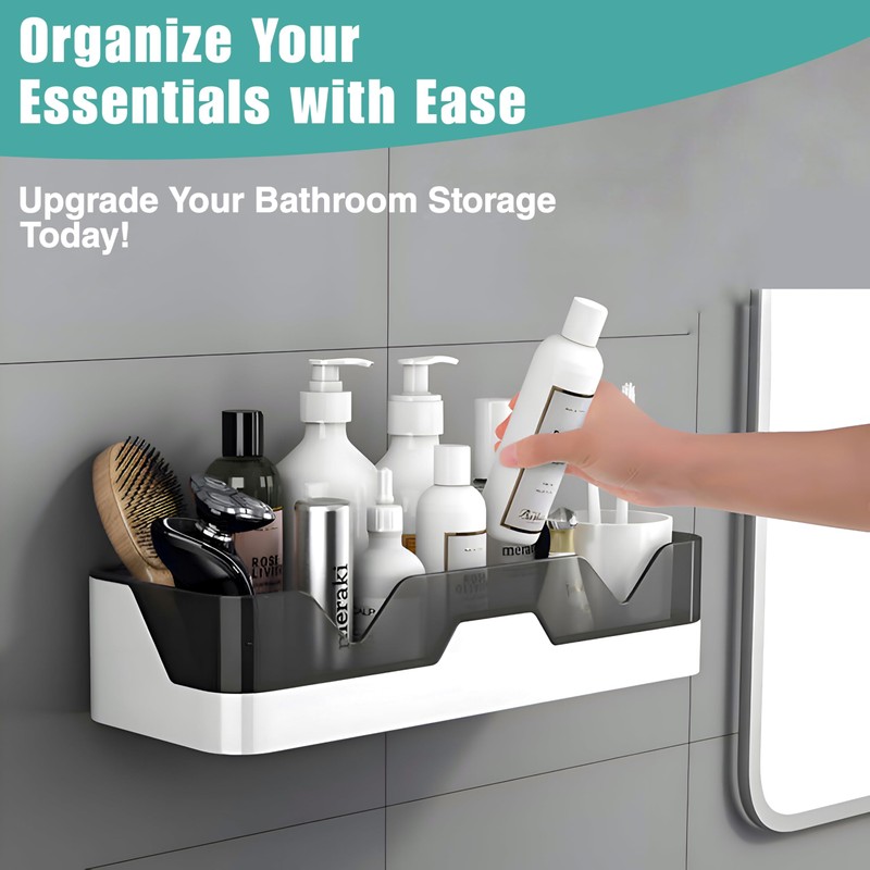 Havenry 2-Piece Shower Caddy - Plastic Bathroom Organiser/Shower Shelf -