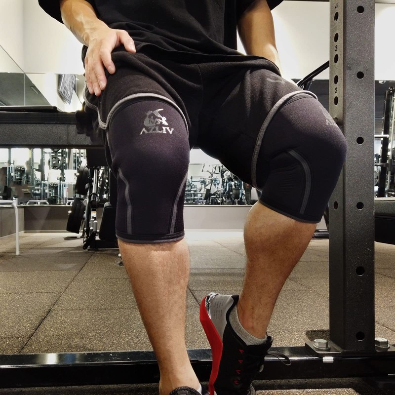 AZLIV (アズリブ) ニースリーブ ニーサポーター 膝サポーター 7mm 筋トレ 筋力トレーニング スクワット ウエイトトレーニング