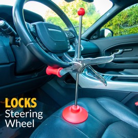 AUTOSOLO Car Steering Wheel Lock - 16.5" Adjustable Car Steering Wheel Holder Stand - Universal Fit for Cars and Trucks