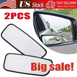 2x 360° Stick on Rear View Auxiliary Blind Spot Mirror Wide Angle Car Truck SUV