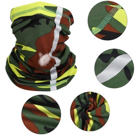 2 Pieces Hard Hat Neck Sun Shade with Neck Gaiter Kit, Full Brim Helmet Sun Shade with Reflective Strips, Bandana Sun Protection Face Scarf for Construction Helmet Accessories, Camo