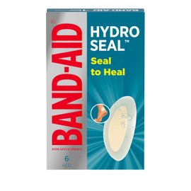 BAND-AID Brand Hydro Seal Adhesive Waterproof Bandages, Hydrocolloid Gel Patch for First Aid Supports Better Healing for Minor Blisters, Cuts & Scrapes, 10 Count