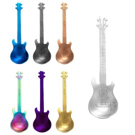 Guitar Coffee Spoons - TRACOMPAN 7 Pcs Stainless Steel Teaspoons with Novelty Design, Perfect for Coffee, Tea, Ice Cream & Dessert, Unique Gifts for Men (Birthdays, Novelty Gifts, Tableware)​