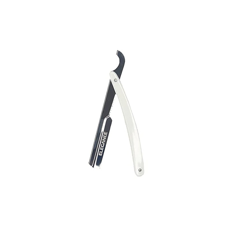 Elegance Turkish Slide Less Straight Razor Holder (White & Silver)