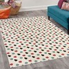 Ambesonne Mid Century Decorative Area Rug, Retro Revival Space Design