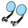 X AUTOHAUX Motorcycle Handlebar End Round Rear View Mirrors Silver