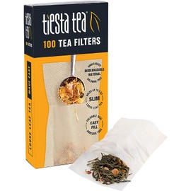 Tiesta Tea - Loose Leaf Tea Filters, 100 Count, Disposable Tea Infuser, 100% Natural Unbleached Paper, Steeps Hot Tea, Iced Tea & Coffee, Eco-Friendly, Single Serve Filter for one Cup, Empty Tea Bags