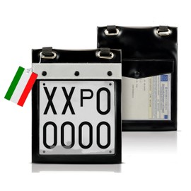 GAMBC License Plate Holder – Universal – Italian Matrices – Retro Booklet Holder – Reflective Tape on the Front – For All Vehicles – Number Plate Holder for Car – Number Plate Holder for