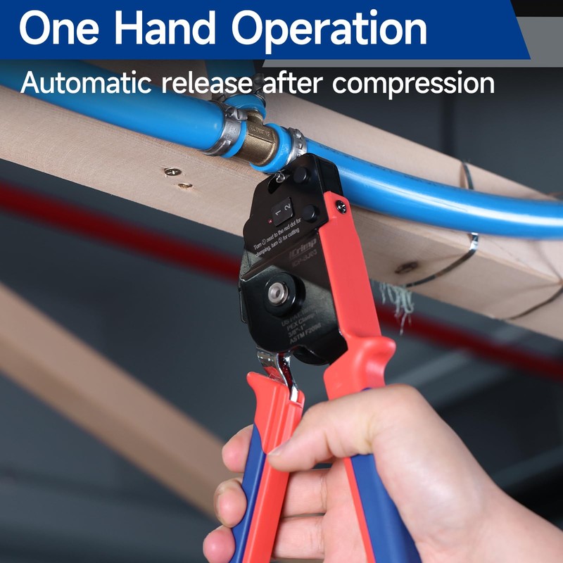 iCrimp One-Hand PEX Pipe Cinch Tool meets ASTM F2098 Standard