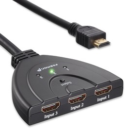 GTMax HDMI 3-In 1-Out HDMI Auto Switch with 1.5FT Pigtail Support 3D
