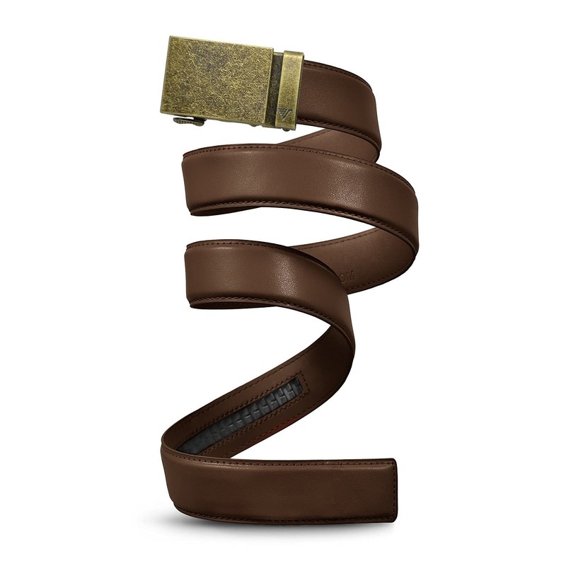 Mission Belt Men's Ratchet Belt - Bronze - Bronze Buckle/Mocha