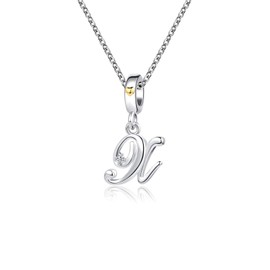 LSxAB Women Initial X Letter Charm Necklaces Pendant Silver Sister Daughter Family Granddaughter Mom Auntie Friends Christmas Birthday