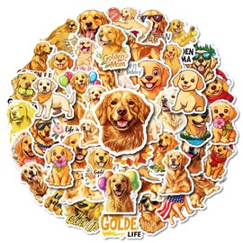 Lustiges Golden Retriever Aufkleber für Jugendliche Erwachsene 50 Stück Niedliche Hunde Vinyl Sticker Set Auto Motorräder Fahrrad Skateboard Snowboard Gepäck Laptop Koffer Helm Motorrad Computer