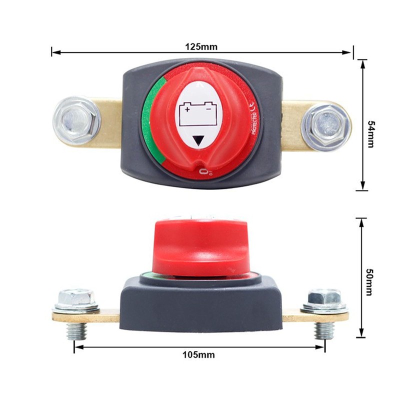 Side Post Battery Cut Off Switch, 12V-48V Master Disconnect Isolator,