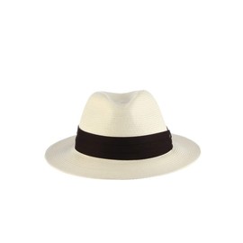 Scala Men's Paper Braid Safari with Black Band, Ivory, X-Large