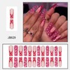Heart Press on Nails Long Square Valentines Fake Nails Red