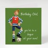 Female footballer birthday card by Erica Sturla, 15cm square, great