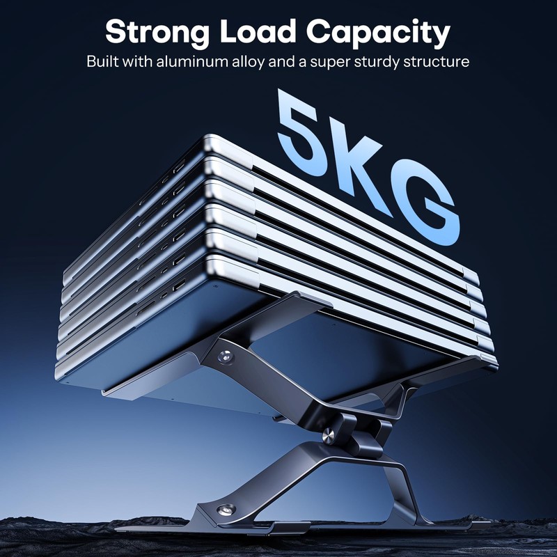 OMOTON More Stable Laptop Stand, Aluminum Adjustable Laptop Holder Stand