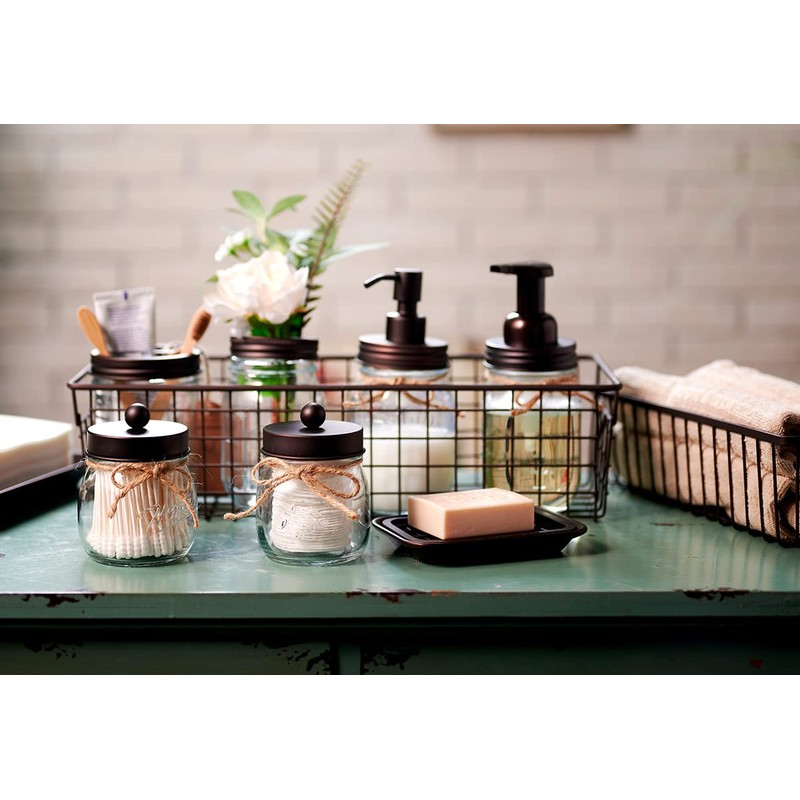 SheeChung Mason Jar Toothbrush Holders, Bathroom Accessories, Bathroom Essentials, Bathroom