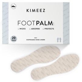 FOOTPALM Disposable Shoe Liners for Sweaty Feet; Ultra-Thin No-Show Sock Inserts, Moisture-Wicking, No-Slip, Odor Control, 20 Pairs (Men’s US 15)