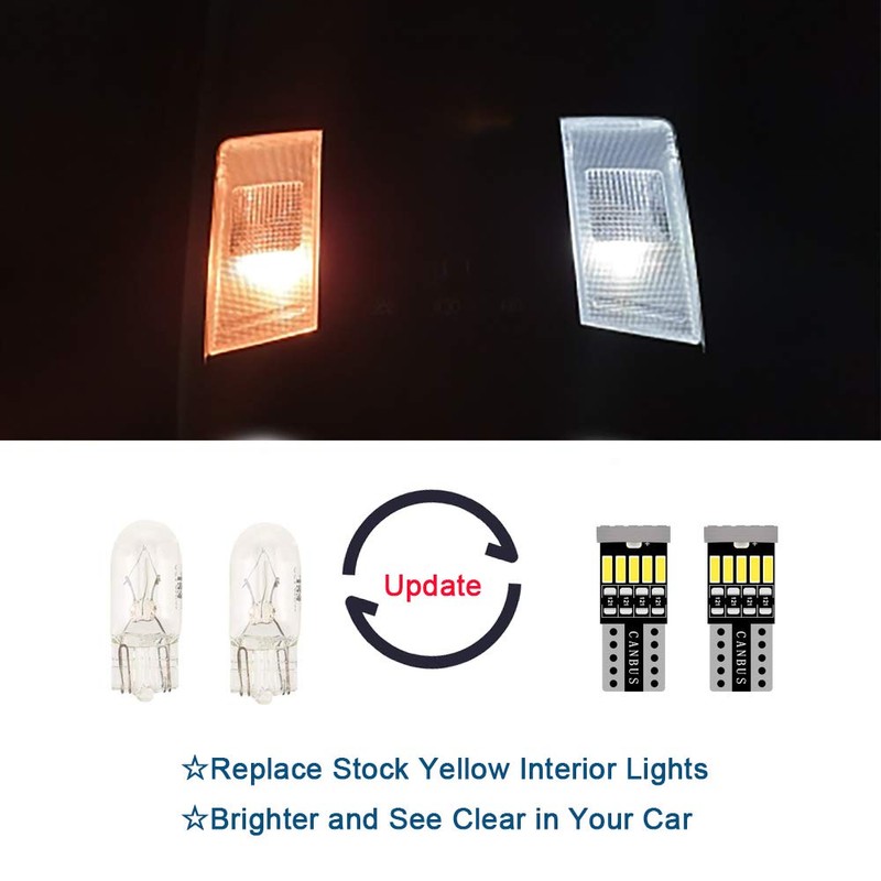 10pcs Interior LED Lights Kit Super Bright LED Map Dome