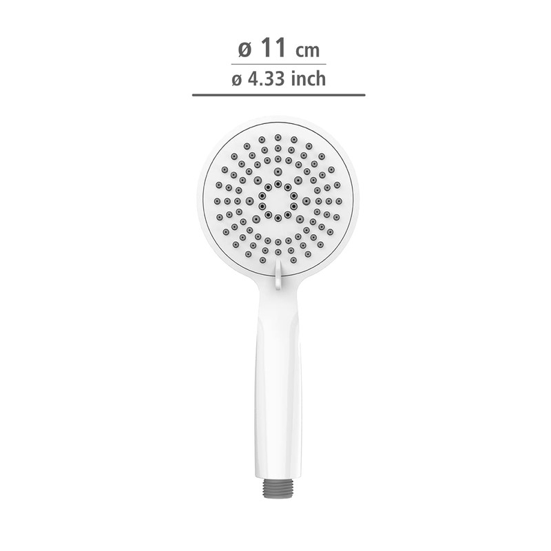 WENKO Young White Shower Head, Durable Universal Hand Shower, Trendy