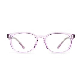 evee Kids Oval Blue Light Blocking Glasses for Boys and Girls - (June) (Transparent Crystal Purple with Matte Grey, 45mm)