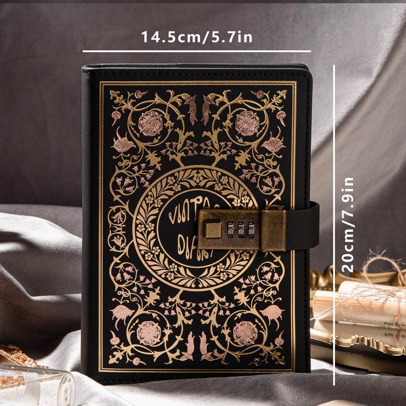 TIEFOSSI Sealed Journal for Women, Vintage Flower Diary with Combination