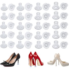 Yharnamite 20 Pairs High Heel Protectors for Shoes Women, 4 Sizes High Heel Stoppers, Protecting Shoe Heels, Grass Heel Protector, Heel Repair Caps Covers for Wedding, Outdoor Activities (Transparent)