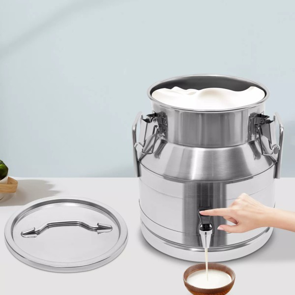 5.28 Gal 201 Stainless Steel Milk Jug With A Faucet