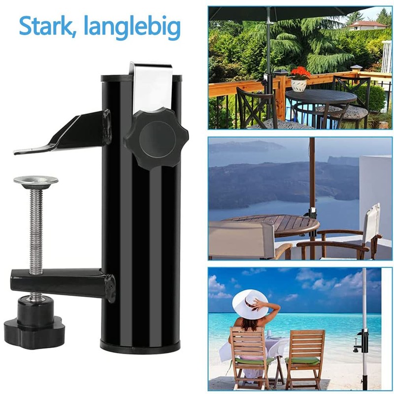Anyingkai Parasol Holder, Balcony Railing, Adjustable, Space-saving Parasol Holder, Balcony