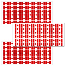FEBSNOW 144 Pcs Small Canada Flag Vinyl Stickers, 38x20mm Canada Patriotic Stickers Proud Canadian Maple Flag Stickers Self Adhesive Mini Decals for Laptop Helmet Window Bike Motorcycle Canada Day
