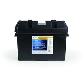 Camco Large Battery Box with Straps and Hardware - Group 27, 30, 31 |Safely Stores RV, Automotive, and Marine Batteries | Measures Inside 7-1/4" x 13-1/4" x 8-5/8" | (55372)