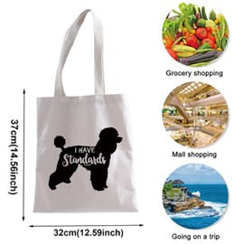 I Have Standards Poodle Makeup Bag Poodle Mum Gift Poodle Dog Lover Standard Poodle Zip Bag, I Have Standards Tote Ku, Fashionable