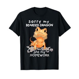 Funny Bearded Dragon Cute Lizard Beardie Ate My Homework T-Shirt