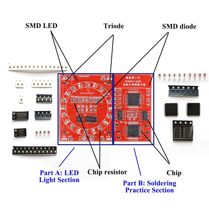 ISolderStore Soldering Practice Kit SMD SMT Kit DIY Electronic DIY