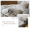 Simple&Opulence Washed Linen Bed Sheet Set Basic Style 4 Pieces