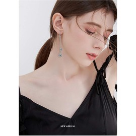 Cubic Zirconia CZ Drop Earrings Women's Long Wedding Bridal Crystal Rhinestone Zircon Linear Dangle Earrings for Women Girls Bride Bridesmaids Party Prom Fashion Jewelry, Crystal, Cubic Zirconia