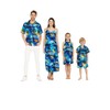 Matchable Family Hawaiian Luau Sweetheart Maxi Dress, Sunset Blue, Women,