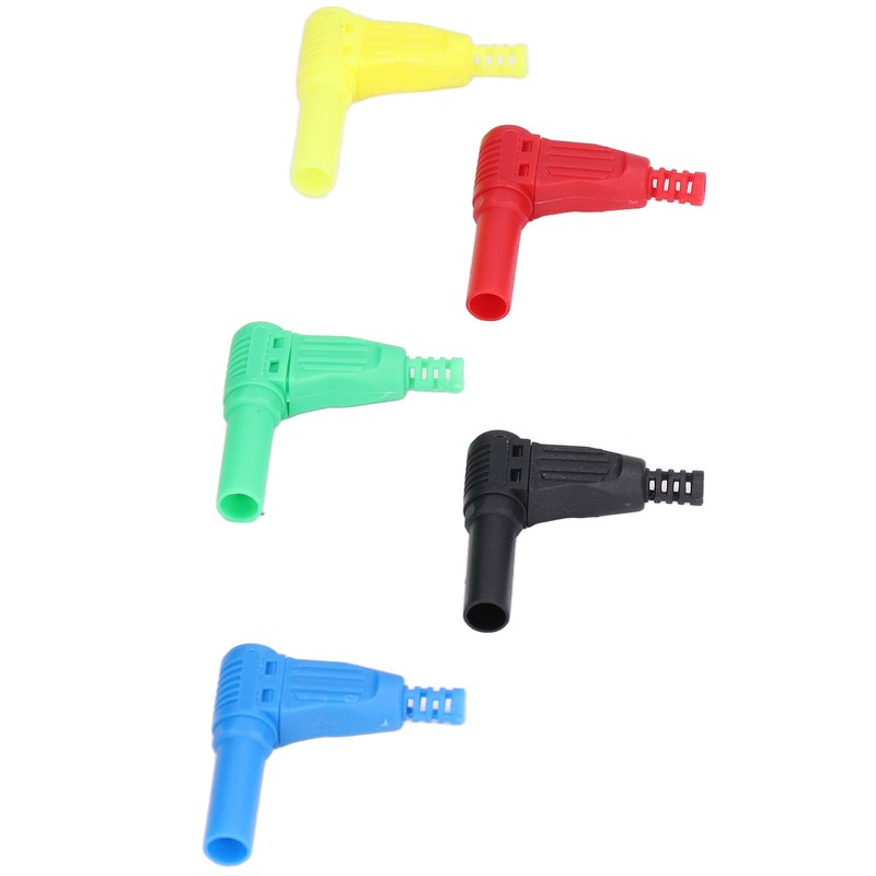 10Pcs Banana Plug Safety Sealed Protection Shrouded 90 Degree DIY